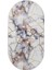 Dijidekor Gold Kristal Saçaksız Dijital Oval Halı Kaymaz Yıkanabilir Iskandinav Yolluk 80X300 2