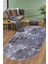 8881 Gri Siyah Saçaksız Dijital Oval Halı Kaymaz Yıkanabilir Iskandinav Yolluk 200X450 1
