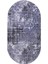 8881 Gri Siyah Saçaksız Dijital Oval Halı Kaymaz Yıkanabilir Iskandinav Yolluk 200X450 2