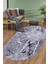 Granit Gri Saçaksız Dijital Oval Halı Kaymaz Yıkanabilir Iskandinav Yolluk 100X50 1