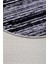YM4700 Gri Siyah Saçaksız Dijital Oval Halı Kaymaz Yıkanabilir Iskandinav Yolluk 140X400 4