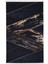 Dijidekor Siyah Gold Saçaklı Dijital Halı Kaymaz Yıkanabilir Iskandinav Yolluk 180X300 2