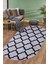 Dijidekor Maça Gri Saçaksız Dijital Oval Halı Kaymaz Yıkanabilir Iskandinav Yolluk 180X300 1