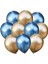 Krom Balon 12" Inç Gold-Mavi̇ Renk 20 Adet 1