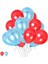 Kırmızı - Açık Mavi Metalik Balon 50 Adet+ 5 mt Balon Zinciri 1