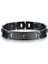 Siyah Titanyum Çelik Braclet Ile Oyulmuş Haçlı (Yurt Dışından) 1
