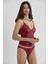 Kadın Dantelli Penye Atlet Külot / Kaşkorse Set - 381 Bordo 1