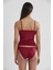 Kadın Dantelli Penye Atlet Külot / Kaşkorse Set - 381 Bordo 3