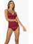 Kadın Dantelli Penye Atlet Külot / Kaşkorse Set - 375 Bordo 1