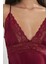 Kadın Saten Dantelli Gecelik 603 Bordo 3