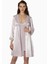 Kadın Kadife Saten Gecelik & Sabahlık Takım - 4040 Viola 1