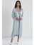 Kadın Saten Dantelli Gecelik & Sabahlık Takım - 4370 Mist 2
