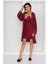 Kadın Saten Dantelli Gecelik & Sabahlık Takım - 4250 Bordo 1