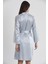 Kadın Saten Dantelli Gecelik & Sabahlık Takım - 4025 Mist 5