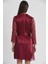 Saten Dantelli Gecelik Sabahlık Takım - 4065 Bordo 3