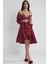 Kadın Saten Dantelli Gecelik & Sabahlık Takım - 4050 Bordo 2