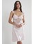 Kadın Saten Dantelli Gecelik & Sabahlık Takım - 4240 Pudra 4