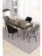 Concept Eva Serisi, 80 x 132 cm Açılabilir Mdf Mutfak Masa Takımı, Barok Ahşap Desen Masa ve 4 Sandalye 1