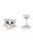 Kedi Tasarım 925 Ayar Gümüş Çocuk Küpe 2