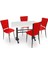 Çipa Werzalit-Kapitoneli Mutfak Masa Takımı - Kırmızı 1