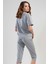 Düşük Omuzlu Kısa Kol Kaprili Pijama Takım 4