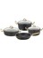 7 Parça Granit Döküm Tencere Set 3036 Gold 1