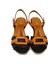 CB45613 Siyah / Taba Kadın Dolgu Topuk Kemerli Sandalet 5