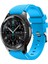 Samsung Gear Watch 46MM Uyumlu Klasik Çizgi Desenli 22MM Silikon Kordon Açık Mavi 4