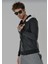 Slim Fit Siyah Kapüşonlu Mont 4