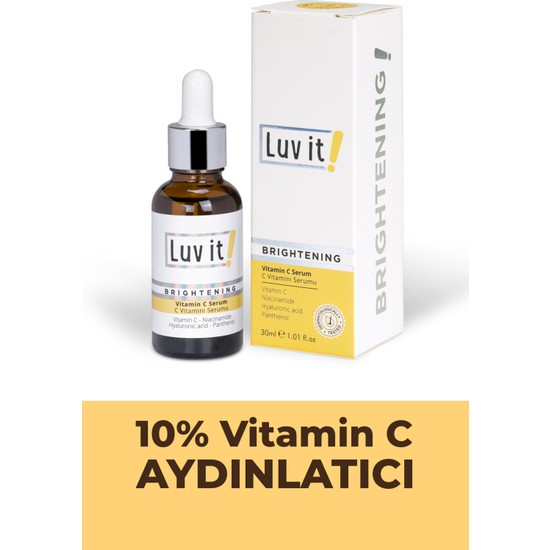 Luv it! Aydınlatıcı C Vitamini Serumu (Vitamin C + Hyaluronic Acid + Panthenol + Niacinamide) 30 ml