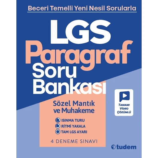 Tudem Yayınları 8. Sınıf LGS Paragraf Soru Bankası