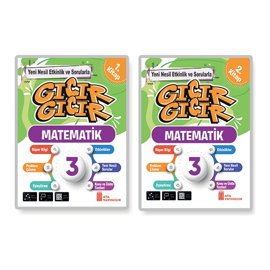 Ata Yayıncılık 3. Sınıf Gıcır Gıcır Matematik 1 Ve 2. Kitap Kitabı