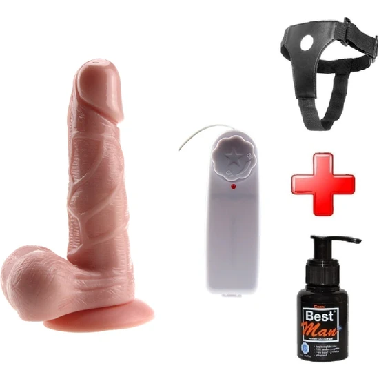 Lilitu Shop 14 cm Belden Bağlamalı Kumandalı Gerçekçi Titreşimli Dildo Vibratör Penis