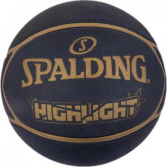 Spalding Basket Topu 2021 Highlight Black Gold Size :7 Rub (84355Z)