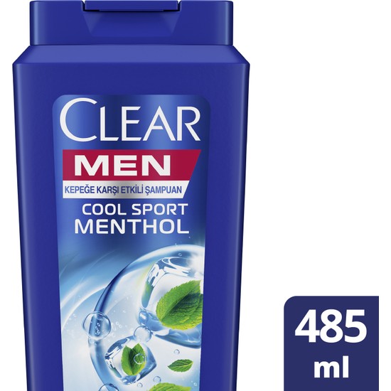 Clear Men Kepeğe Karşı Etkili Şampuan Cool Sport Menthol Ferahlatıcı Mentol Etkisi 485 ML