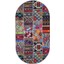 Dijidekor 9010 Patchwork Temalı Saçaksız Dijital Oval Halı Kaymaz Yıkanabilir Iskandinav Yolluk 200X350 1