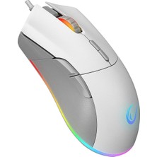 Rampage SMX-R21 Compact USB Beyaz Rgb Ledli Makrolu 12800DPI / 1000hz Drag Click Oyuncu Mouse