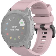 Puluzpuluz Garmin Fenix ​​6X 26Mm Pembe Gül Için Resmi Dokusu Kordonlu Band (Yurt Dışından)