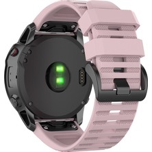 Puluzpuluz Garmin Fenix ​​6X 26Mm Pembe Gül Için Resmi Dokusu Kordonlu Band (Yurt Dışından)
