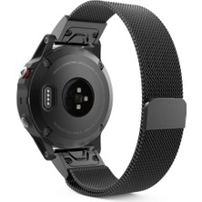 Puluzpuluz Garmin Fenix ​​5X Paslanmaz Çelik Metal Kordonlu Bebek Için Siyah (Yurt Dışından)