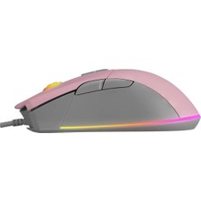 Rampage SMX-R21 Compact USB Pembe Rgb Ledli Makrolu 12800DPI / 1000hz Drag Click Oyuncu Mouse