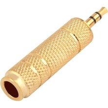 Aldım Geldi 3.5 mm Erkek-6.3 mm Dişi Stereo Çevirici Gold Adaptör