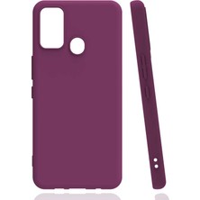 Smcase Tecno Spark 7 Kılıf Renkli Korumalı Premier Mat Silikon Mürdüm