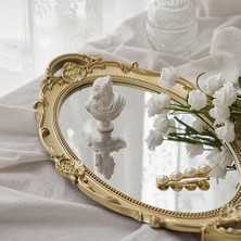 Dolity Makyaj Takı Parfüm Organizatör Için Güzel Vintage Vanity Ayna Tepsisi (Yurt Dışından)