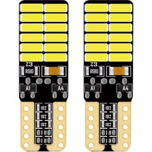 Balp 2 Adet Süper Güçlü T10 LED 24 Ledli 12-24 Volt Canbuslü Mavi Renk