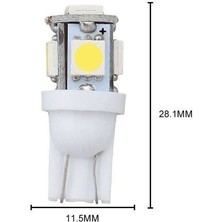 Balp 2 Adet Beyaz Renk T10 LED Ampül Park Ampulü Gündüz Farı T10 Plaka Bagaj Iç Aydınlatma SERI111