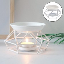 Dolity Seramik Metal Koku Yağı Brülör Mum Tealight Tutucu Dekor (Yurt Dışından)