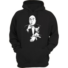 Remonz Dr. Evil Baskılı 3 Ipl. Şardonlu 600 Gr. Siyah Kapüşonlu Sweatshirt