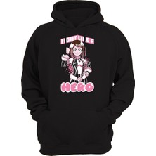 Remonz Fight Like A Hero Baskılı 3 Ipl. Şardonlu 600 Gr. Siyah Kapüşonlu Sweatshirt