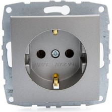 Provedas Mono Despina Antrasit Yenı L-D Topraklı Prız Modul+ Düğme